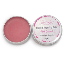 Load image into Gallery viewer, This Certified Organic lip balm comes in a cute yet generous sized screw top tin - but perfect to slot into your pocket, purse or bag. This gorgeous lip balm is made of natural and nourishing ingredients such as Organic Cocoa Butter, Organic Jojoba and Organic Castor Oils to soothe and moisturise your lips without irritation.