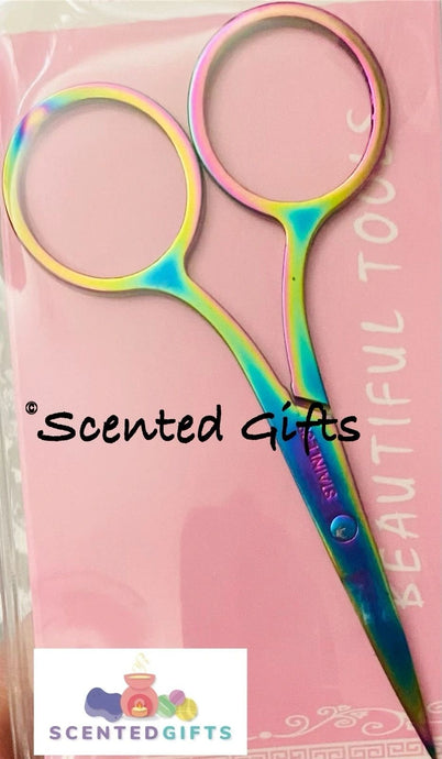 Stainless Steel Scissors  Scissors Small Stainless Steel Straight Tip Scissor for perfect opening bath bombs packaging and preventing breakages (Rainbow Color)