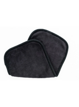 Load image into Gallery viewer, Erase Your Face cleansing cloth, a makeup remover like no other! This cloth has the ability to remove all types of cosmetics, including waterproof mascara without using harmful chemicals or synthetic makeup removers. With just warm water each cloth will remove the toughest makeup and will be sure to give you a fresh clean feeling. black