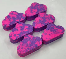 Load image into Gallery viewer, Luxury Mini Cloud Bubble Bar Bubble Bars bring a modern twist on classic bubble bath. Simply crumble half a bar under a running hot tap, and swish, swish, swish for clouds of bubbles! literally. Save the other half for next time in a cool, dry place. Scented in sugar rush, baby powder, Parma Violet and fruit salads. A range of bright colours.
