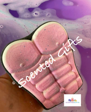 Load image into Gallery viewer, Bath time boyfriend bath bomb “Bath time boyfriend” is a jumbo six pack shaped bath bombs with painted detail and coloured embeds inside. Scented in the delicious sexy just for men (creed aftershave dupe) …….put the candles on, relax and close your eyes……..dream of that gorgeous man with the six pack, right there with you…….