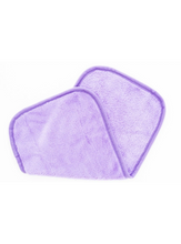 Load image into Gallery viewer, Erase Your Face cleansing cloth, a makeup remover like no other! This cloth has the ability to remove all types of cosmetics, including waterproof mascara without using harmful chemicals or synthetic makeup removers. With just warm water each cloth will remove the toughest makeup and will be sure to give you a fresh clean feeling. purple
