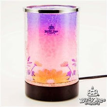 Load image into Gallery viewer, Spring Day led colour changing lamp The Glass Crackle Effect Aroma Lamp Takes On an Exciting Twist! Not Restricted To Just One Colour, The LED Lights Inside Cycle Through a Mesmerising Array of Colours as They Fade Gently To The Next. The Wax Melt Dish Is Contained Inside the Glass Body of the Lamp And Is Heated On a Hot Plate.Size: 16.5cm high x 10.5cm across (approximate dimensions). LED Lights Also Mean That You Won't Need To Replace Halogen Bulbs. UK Mains Powered This Lamp is Not Touch Sensitive,