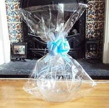 Load image into Gallery viewer, Gift wrapping options for any hampers Individual round bombs or soap fluff we have a single small white box cellophane bags gift small items only 2-3 cellophane wrap for items such as lamps & melts set small baskets/ box for either melts/ 3-4 items medium basket/ box for 5- 10 plus items large basket for big order with over 15 items or such as big order with lamps, bath bomb home items etc