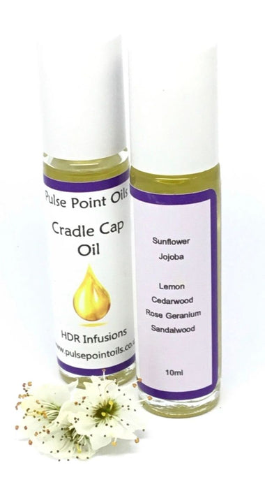 Children Cradle Cap Pulse Point Oil  Cradle cap is not pleasant but it is harmless & occurs most often in the first few months of life. It can be yellowish, patchy, greasy, scaly & crusty, known as infantile seborrheic dermatitis & causes no discomfort or itchiness. Holistic, essential oils.