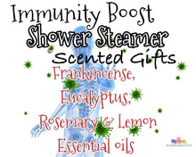 Load image into Gallery viewer, Aromatherapy essential oil super strong shower steamers scented in sinus relief, lemongrass, cinnamon, eucalyptus, red mandarin, headache, peppermint, All shower steamers are made 100% with pure essential oils and menthol crystals. 20 minutes is recommended in the shower to reap the aromatherapy benefits.