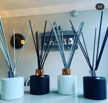Load image into Gallery viewer, Room Diffusers & refills options. There are many benefits to Reed Diffusers, our stems have a clear channel which allows the fragrance oil to be carried up the stem and released into the air. Scented in perfumes, aftershaves, inspired scents.