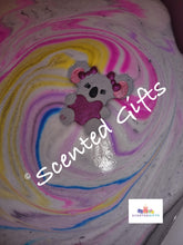 Load image into Gallery viewer, Kylie Koala Bath Bomb A grey koala bomb with hidden pink, purple and yellow centre. Fragranced in joyous