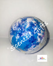 Load image into Gallery viewer, 400mg CBD Coloured Bath Balls Colour layered round sphere orb shaped bath bombs with 400mg of CBD isolate in range of scents, the strongest individual CBD bomb.