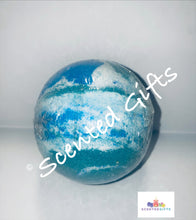 Load image into Gallery viewer, 400mg CBD Coloured Bath Balls Colour layered round sphere orb shaped bath bombs with 400mg of CBD isolate in range of scents, the strongest individual CBD bomb.