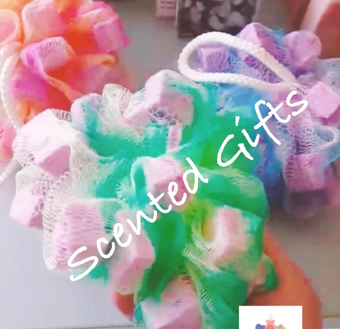 Soap Scrunchies These are filled with a whole handmade soap bar and perfect alternative to the exfoliating sponges they foam up beautifully and have amazing properties for your skin.