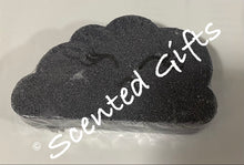 Load image into Gallery viewer, Raindance bath bomb With every rain drop comes a stormy cloud. a matching pair to our rainbow bath bomb ‘happy little cloud’, raindance is for those stormy days. Fragranced in a dupe of the high street mens fragrance ‘one million’ with hidden rain drop surprise.