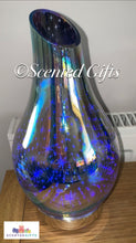 Load image into Gallery viewer, Starry Night Aroma Humidifier Diffuser UK Mains Powered, Ultrasonic Humidifier In a Stunning Silver Glass Mosaic Design - Simply Add Water And Oil To The Tank And See It Quickly Vaporise Into a Cool, Dry Scented Mist Perfect for Use With fragrance and Essential Oils For Aromatherapy. With All Essential Oils, Please Take Care To Use Safely and To Only Use Oils Appropriate For The Environment (Children, Pets etc...).
