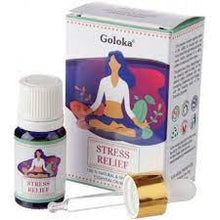 Load image into Gallery viewer, Goloka Essential Blend Oils Stunningly Fragranced Aroma Oil Which Fills Your Home With A Wonderful And Long Lasting Aroma. These are safe to use in burners, plug in and humidifiers. Brand: Goloka Material: 100% Pure Essential Oil Packaging: 10ml Bottle with Pipette Vegan: Yes Cruelty Free: Yes Child Labour Free: Yes choice of:decreased anxiety energising anti depression. stress relief