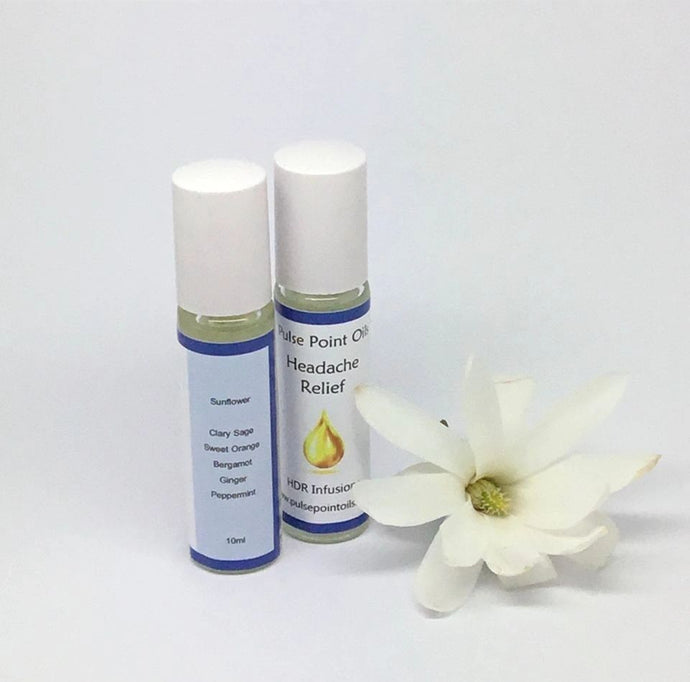 Headache relief Pulse Point Oil  Headache caused by stress or other tension related issues such as juggling work, family & home life.There are many essential oils available that can help you to alleviate headaches or migraine attacks, we have blended the best to help. holistic, essential oil.