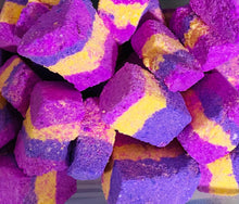 Load image into Gallery viewer, Mini Brick bath blocksMini Brick bath bombs. In a range of colours. Scents include creed, one million, lady million, baby powder, parma violet, lemon sherbert, green apple, invictus, pink lemonade, coconut cream, raspberry ripple, flowerbomb, lynx smokey oak, thai lime and mango, JPG HER, JPG HIM, love spell, rhubarb custard, red raspberry sorbet, cherry blossom, bubblegum and pink bubbly.
