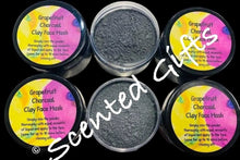 Load image into Gallery viewer, Clay Face Mask Made using kaolin clay and charcoal powder. Here&#39;s a little about their known properties (though we make no claims regarding these. Lavender, grapefruit, charcoal, Rose Geranium and Bergamot.
