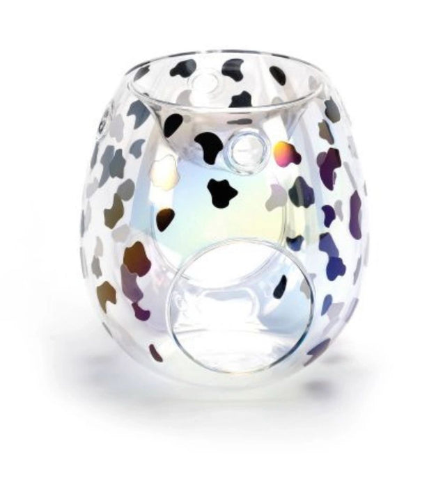Tealight Burners ~ Dalmatian  The perfect addition to any range. The brand new Dalmatian Melt Burner. This item is hand blown and hand painted glass. Melt capacity:Approx. 40g Burner Dimensions:72mm x 60mm x 12mm Glass Weight:150g