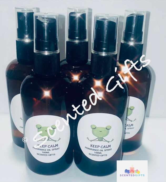 Keep Calm fragrance Mist   100ml fragrance oil blend  Freshly cut lavender blended in a soothing array of chamomile blossoms, rose, heliotrope blooms and creamy musk.