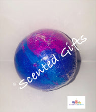 Load image into Gallery viewer, 400mg CBD Coloured Bath Balls   Colour layered round sphere orb shaped bath bombs with 400mg of CBD isolate in range of scents, the strongest individual CBD bomb. 
